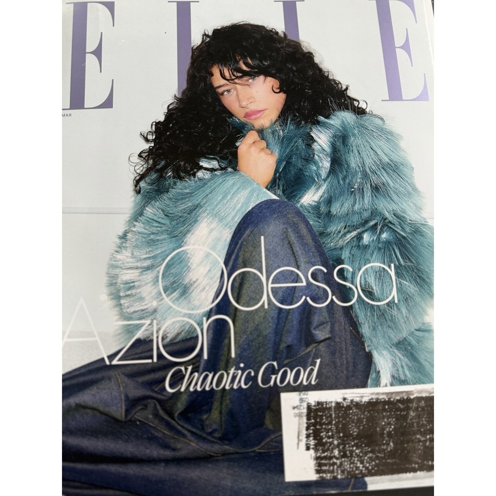 Elle Magazine March Spring 2026 Odessa Azion Chaotic Good (Label on Front)